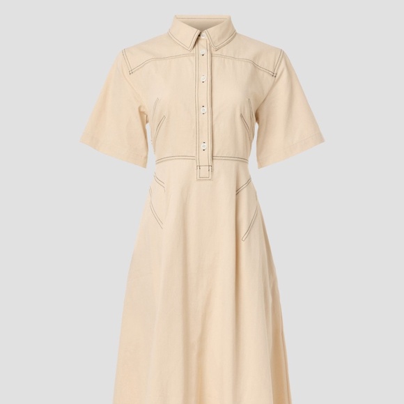 Rosetta Getty Collective Bone Shirtdress, 12 - Picture 1 of 11